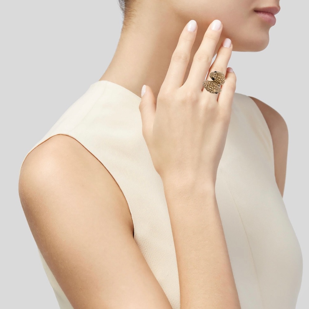 Roberto Cavalli Pavé Crystal Snake Head Ring - Instant compliments!